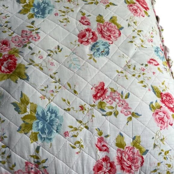 Large Toss Cushion 26"x26" Floral Stripes Countrycore Bedroom Living Room - Picture 5 of 8